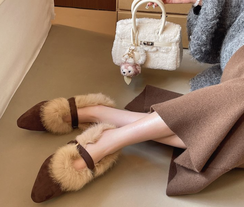 Suede Wedge Mary Jane Flats, picture 2 of 4