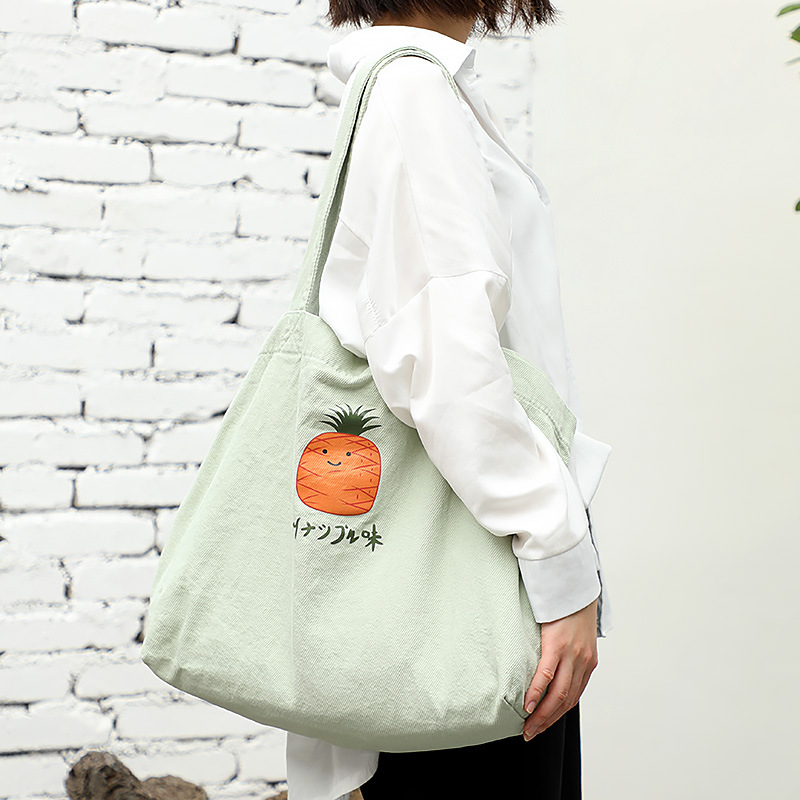Large Capacity Handbag Cute Pineapple Pattern One Shoulder Bag