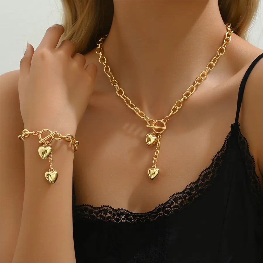 Women Double Layer Cuban Chain Anklet Gold