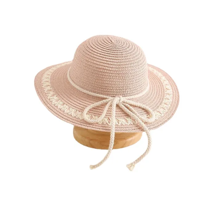Spring And Summer Outdoor Beach Girl Sunshade Straw Hat Korean Version Of The Big Brim Pink - Shop at LoveMi