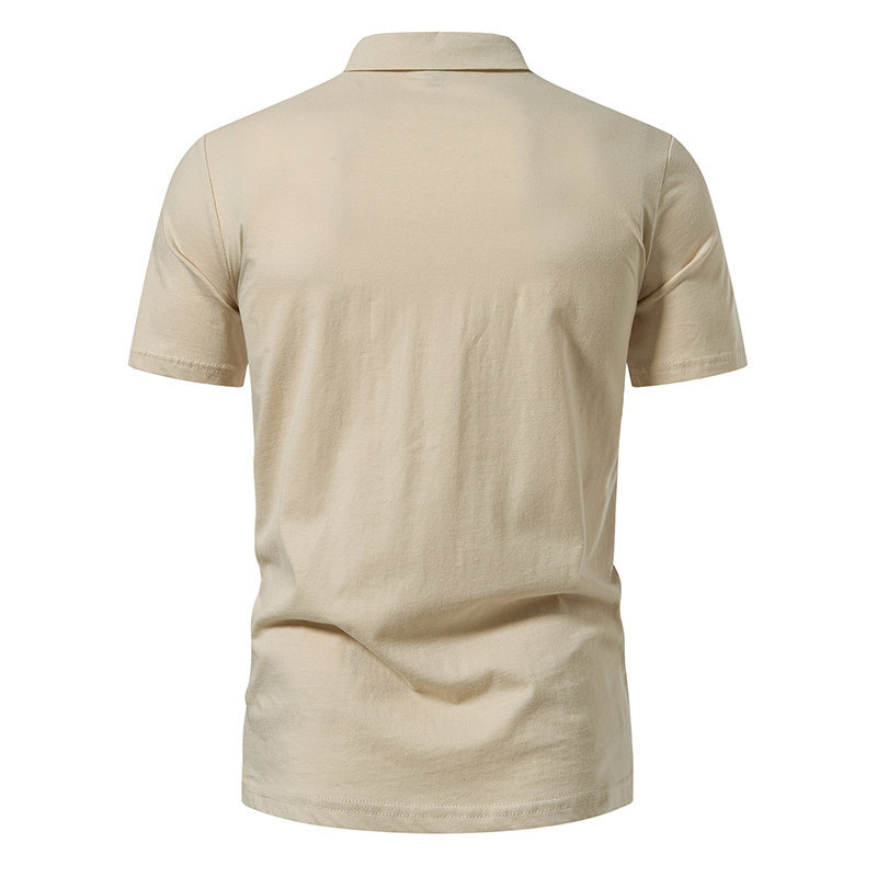 Title 8, Effen poloshirt met opstaande kraag, veters, za...