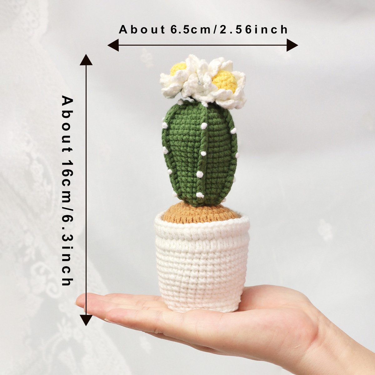 Crochet Flowering Cactus Pot Ornament, picture 3 of 6