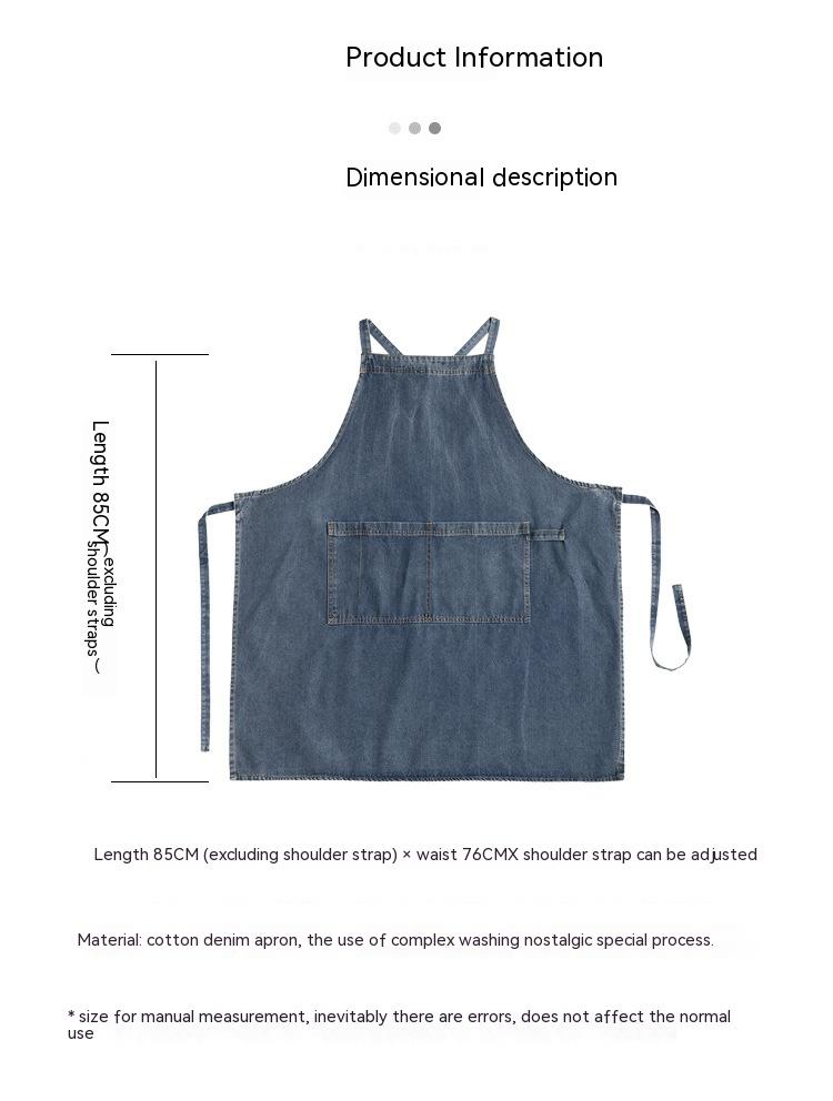 Title 9, Cotton Thickened Denim Canvas Apron Household Bib