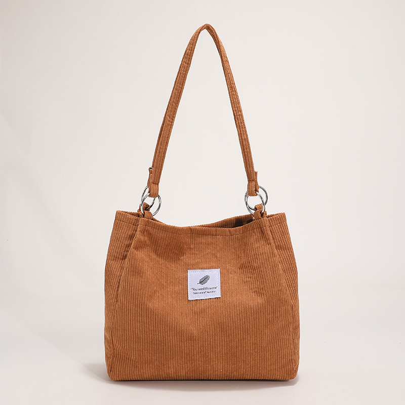 Corduroy Lazy Style Large Capacity Tote Bag