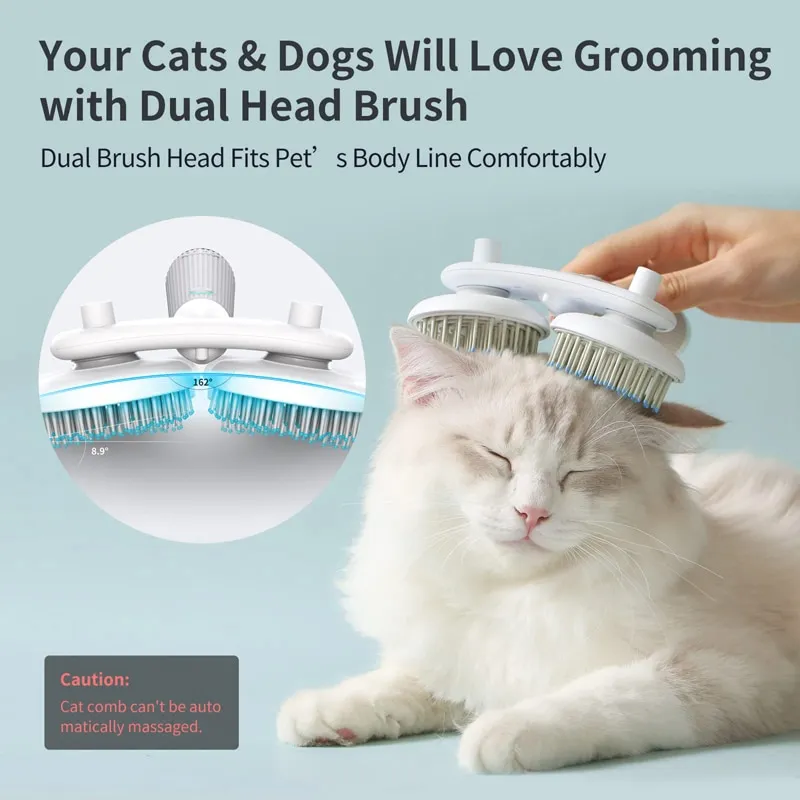 Pet Cat Brush Dog Slicker Brush Double-headed Negative Ion One-button Self Cleaning Dog Cat Hair Removal Pets Products – image 5