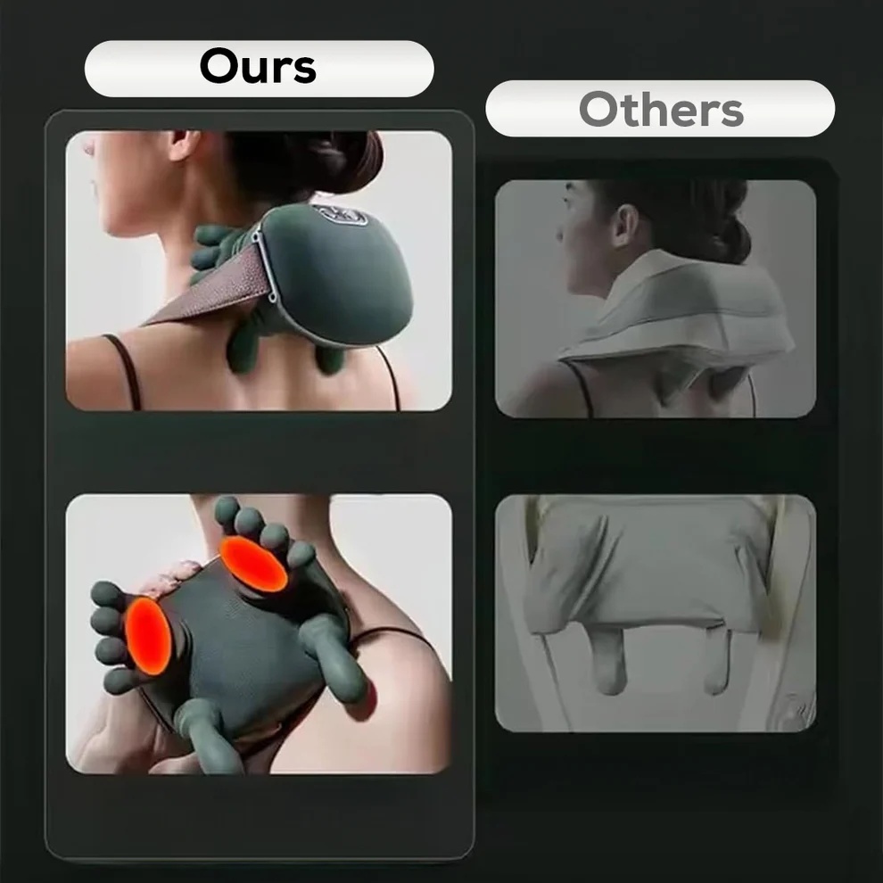 Heated Neck & Shoulder Massager - Hand-Shaped Deep Tissue Massage Tool — image 3