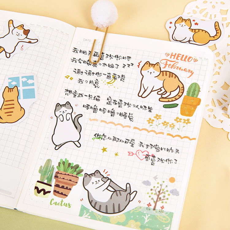 Cat and Dog Sticker Mix 45Pcs Cute Kawaii Pack