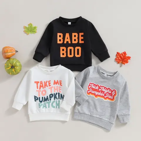 Halloween Clothing Infant and Toddler Letter Printed Long Sleeve
