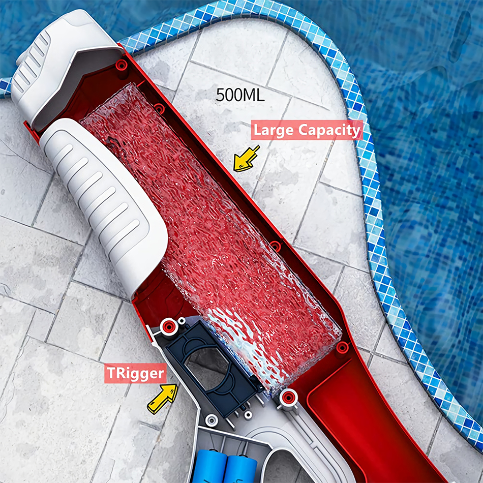 Powerful Electronic Automatic Water Blaster Water Absorption Continuous Gun Xmas Gift Blue 4