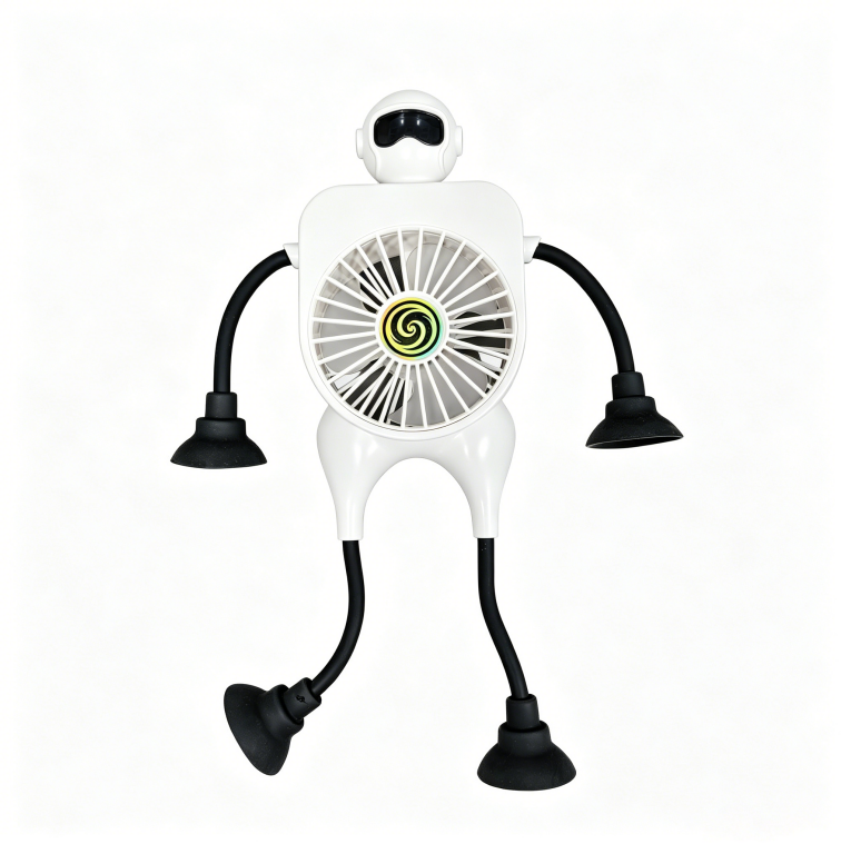2000 MAh Fun Suction Cup Fan With Bendable Arms And Legs,can Be Attached To Surfaces Such As Glass Doors,Walls, And Cabinet Sides. Perfect For Bathrooms,Kitchens, Strollers,Car Fan,bathroom F thumbnail 8