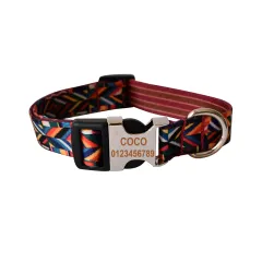 Printed Dog Leash Ribbon Ethnic Pet Supplies - Rainbow - View 1