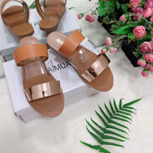 European And American Hot New Style Flat Shoes Fashionable Cross border Slippers Orange - Shop at LoveMi