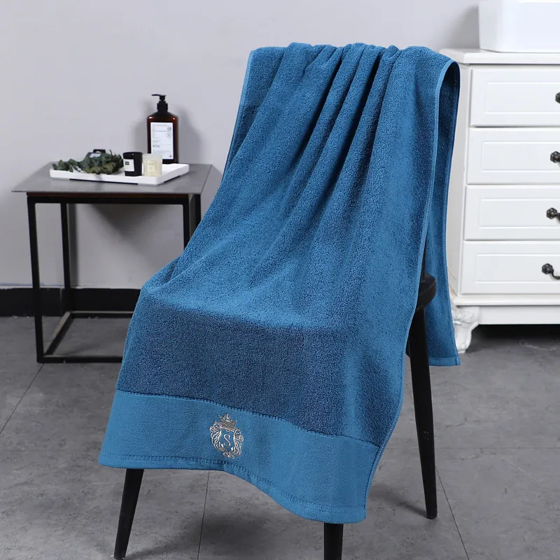 Thickened Lint Free Cotton Bib Towel - Blue
