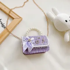 Western Style Small Square Bag Fashion Cute Girl Decoration - Purple - View 1