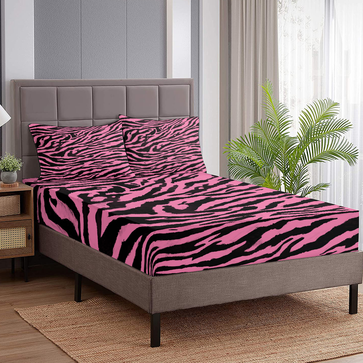 Leopard Print Fitted Sheet Women Cheetah Print Bed Sheet Set Ultra Soft Decor Africa Animal Wildlife Bed Cover 3Pcs Bedding Sheets