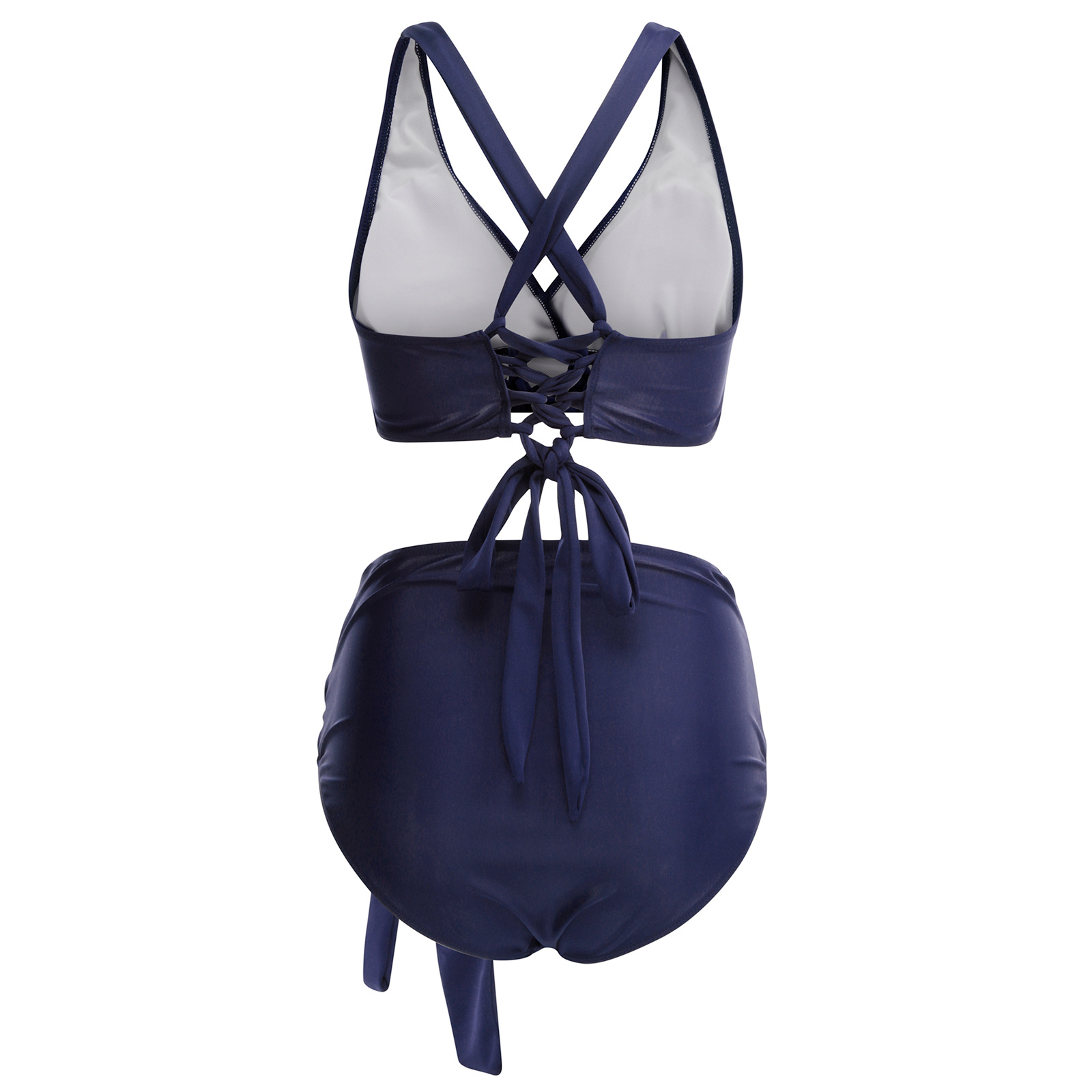 Solid Color Split Sexy Plus Size Fashion Swimsuit - Image 7