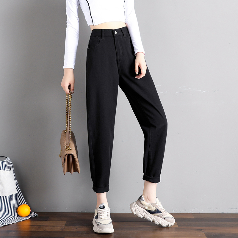 Carrot Pants Loose Casual Slim Jeans Black - Shop at LoveMi