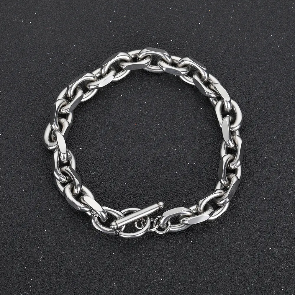 Stainless Steel Cross Chain O Chain Bracelet Necklace Hip Hop Rap