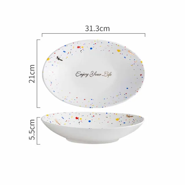 Household Simple Ceramic Terrazzo Plate Tableware - Shop at LoveMi