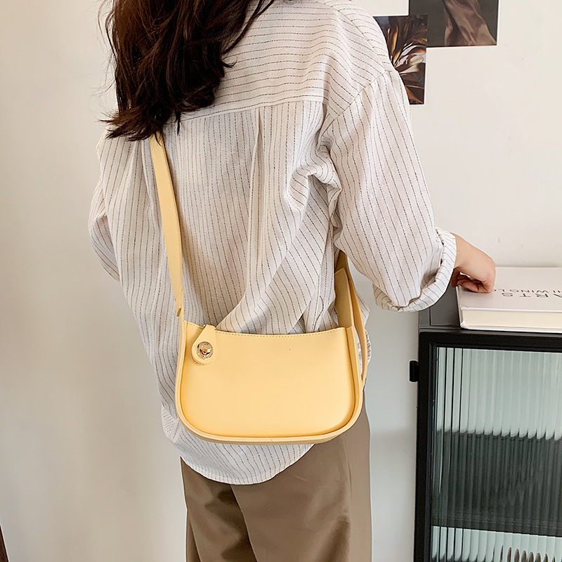 Broadband Messenger Bag Niche One shoulder Underarm Baguette Yellow - Shop at LoveMi