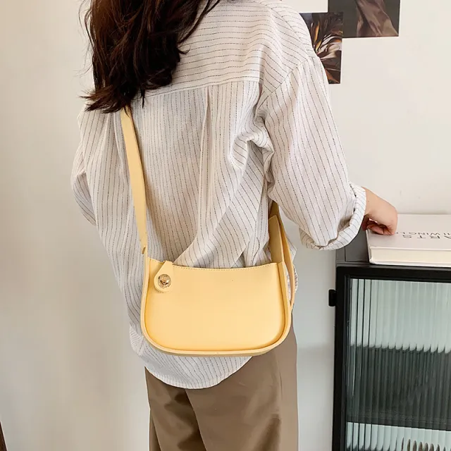 Broadband Messenger Bag Niche One shoulder Underarm Baguette Yellow - Shop at LoveMi