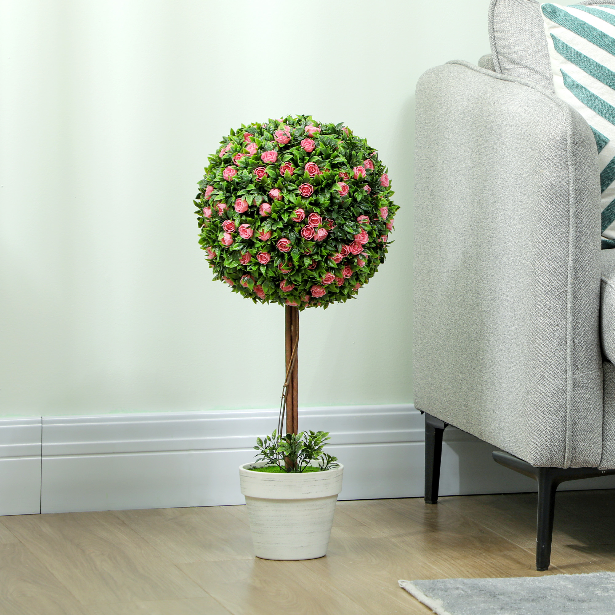 Two Pot Decorative Simulation Plant Set, Nine Lily Flower Potted Plants, Fake — image 2
