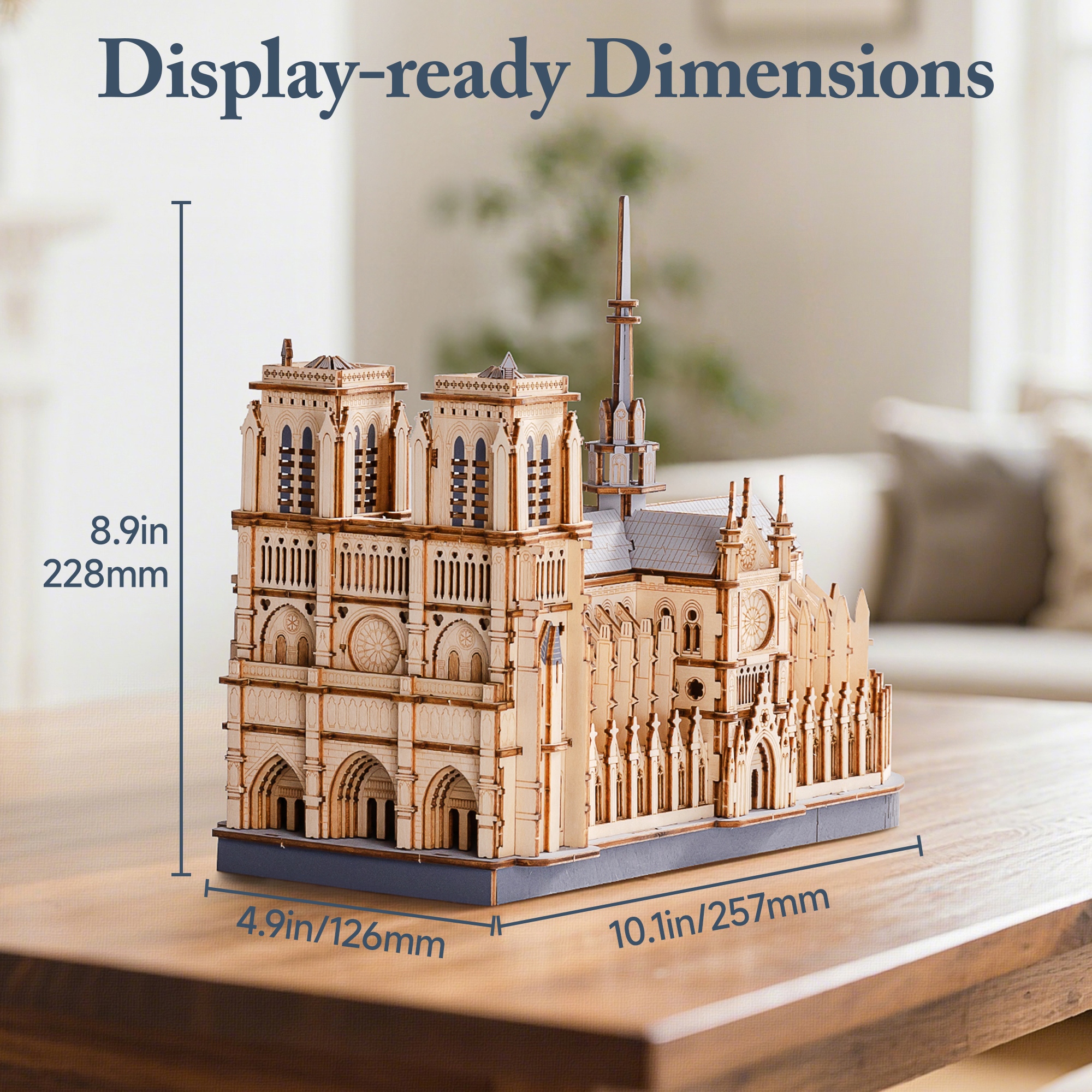 ROBOTIME 3D Puzzle Paris Cathedral, Wooden Model Kit For Adults To Build, DIY Toy Building Construction Craft Kits, Ideal For Christmas And Birthday Gift