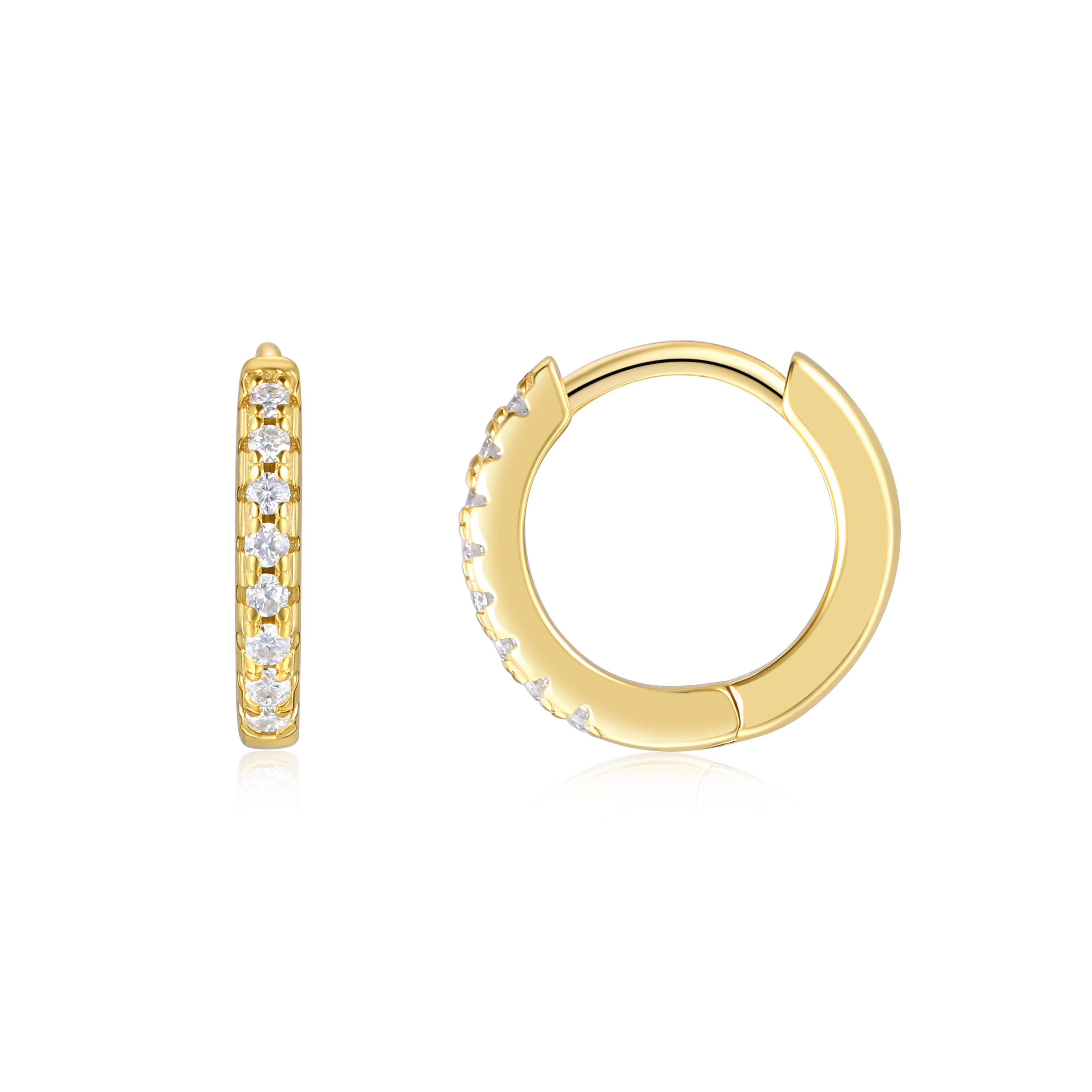 A Luxurious And Fashionable Minimalist Jewelry Earring Set Featuring Top-quality Moissanite Stones, Made Of S925 Silver Electroplated With Gold.