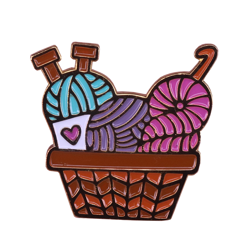 Enamel Knit Badge Brooch, picture 7 of 12