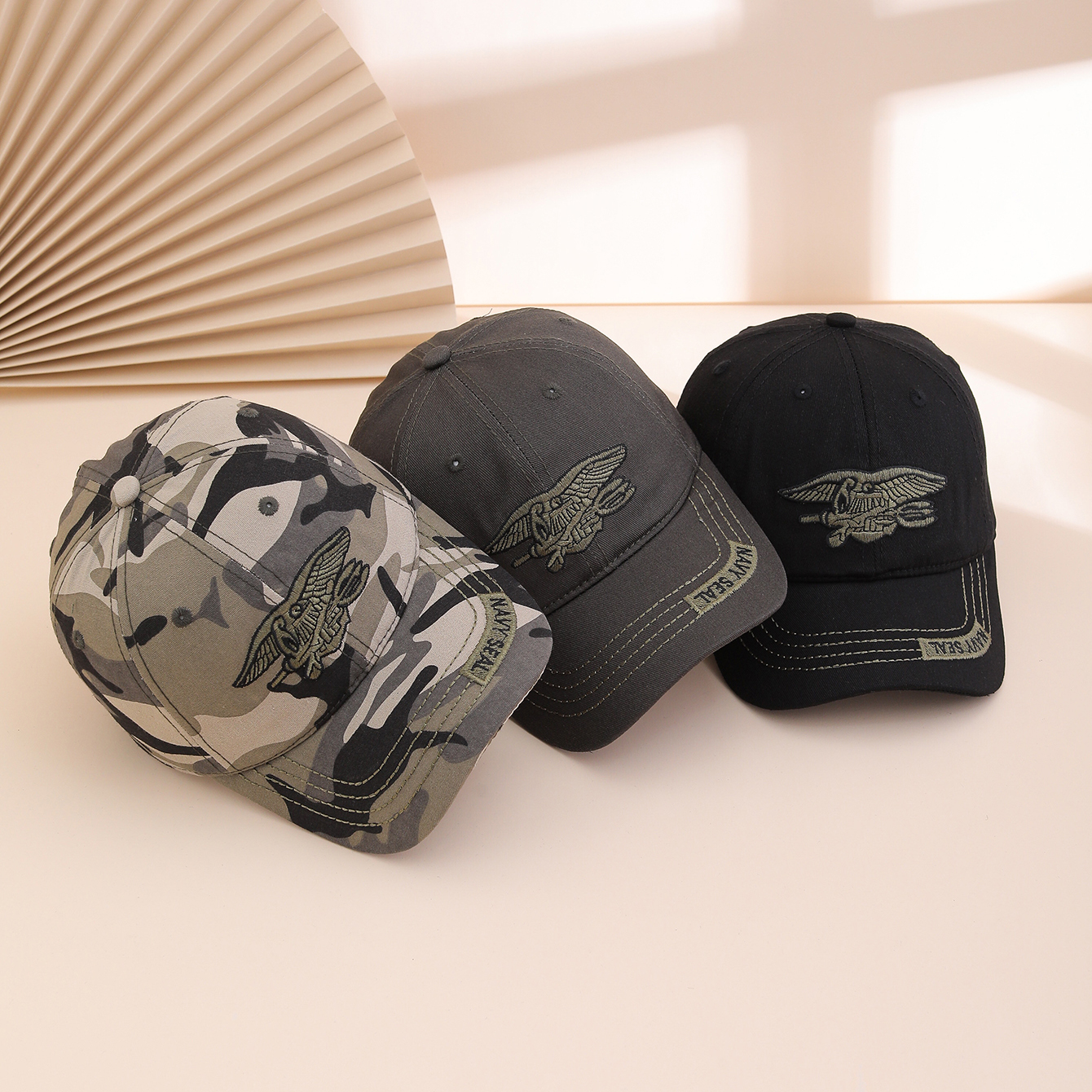 Spring And Autumn Fashion Patchwork Embroidered Letter Baseball Cap, Military Style Outdoor Versatile Straw Hat