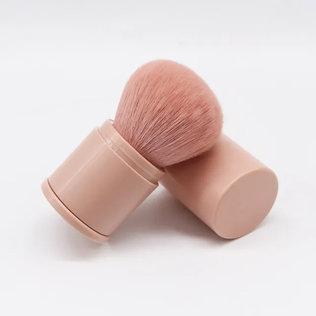 Quality Portable Convenient Retractable Makeup Brush Makeup Tools Accessories For Foundation Powder Eyeshadow Large Loose Powder Blush Pink - Shop at LoveMi