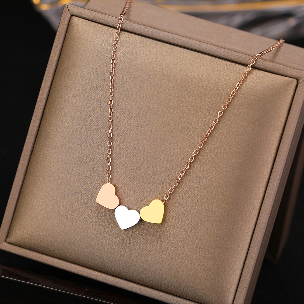 Title 2, Titanium Steel Simple Heart Clavicle Chain