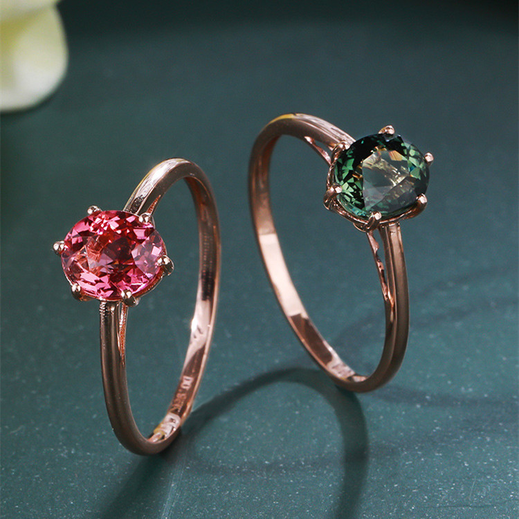 Natural Colored Gems Inlaid Diamond Ring