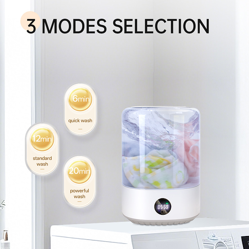 Portable Mini Washing Machine USB Rechargeable Cordless Washer For Underwear, Socks, Baby Clothes, 4L Capacity With Digital Control, Quiet & Efficient For Apartment, Dorm, Travel, Camping & R