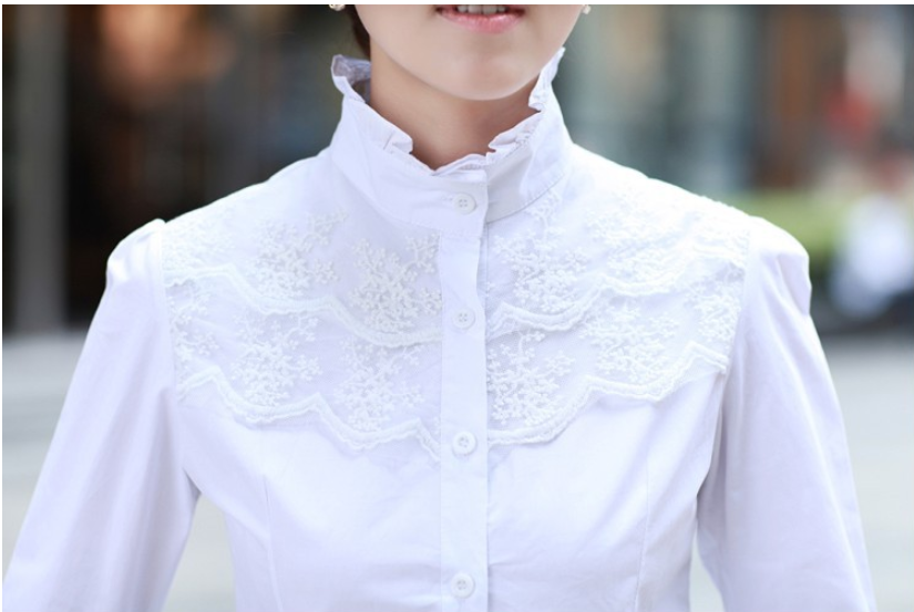 Title 2, OL Commuter Lady Lace Long Sleeve Blouse