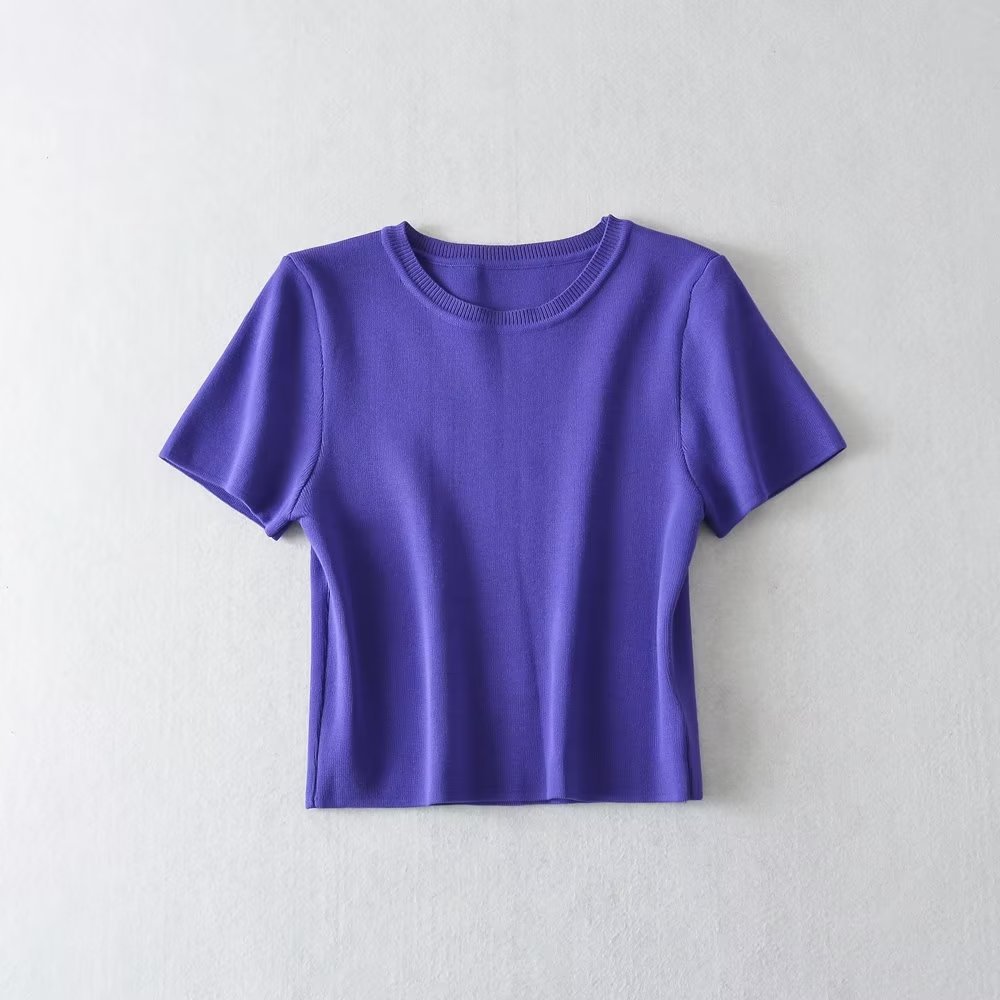 Slim Short Ice Silk Pullover Sweater