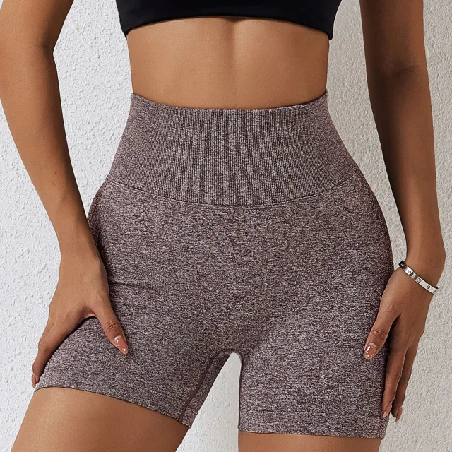 Women's Seamless Yoga Shorts In Europe And America Curry Color Xl - Shop at LoveMi