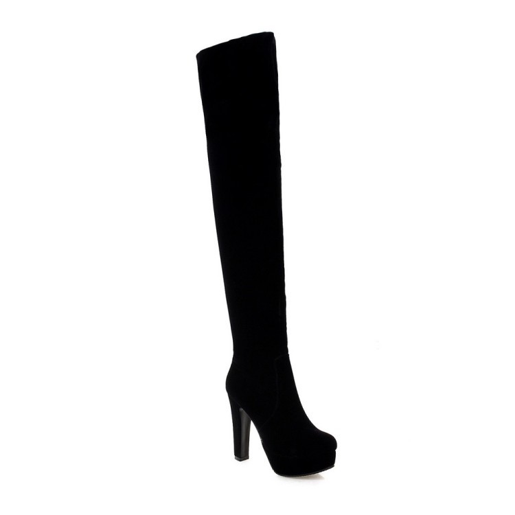 Title 7, Thick-heeled High-heeled Frosted Waterproof Pla...