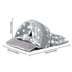 Cat Winter Sleeping Bag Cozy Arch-Shaped Burrowing Cat Bed Snuggle Sack Washable Cat Tent Covered Cat Bed Enclosed For - Gray - View 1