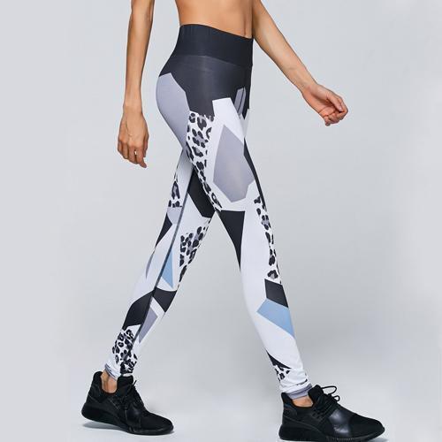 Black Leopard Print Patchwork Leggings Personality