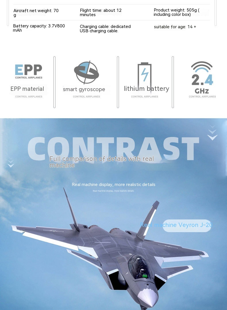 Title 6, J20 Fighter Remote Control Toy