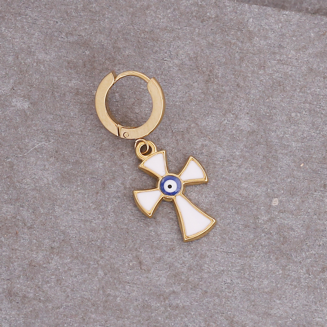 European And American Character Titanium Steel Cross Earrings