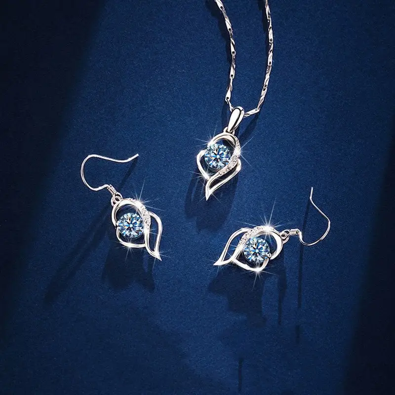 Sterling Silver Mosang Diamond Earrings For Women