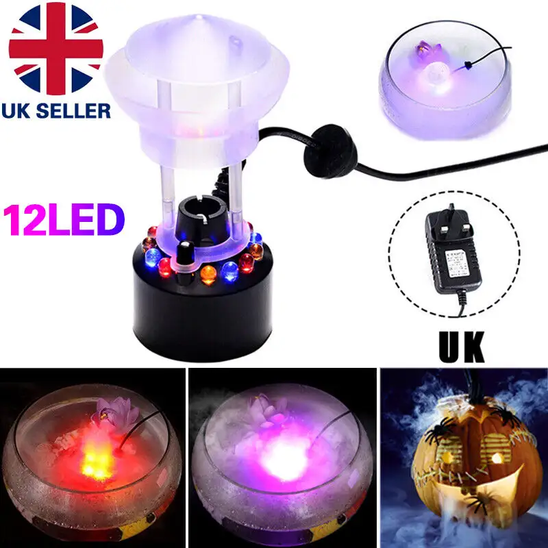 12 LED Ultrasonic Mist Maker Fogger Water