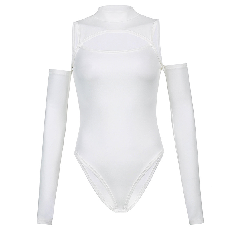 Women's Skinny Long Sleeve Square Neck Bodysuit White - Shop at LoveMi