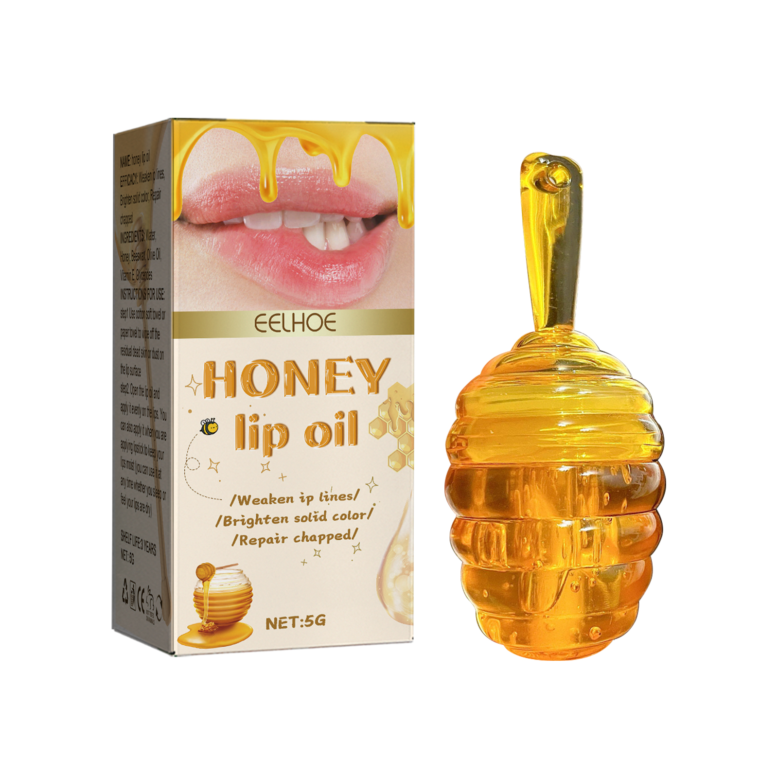 EELHOE Honey Lip Oil, Reduces Lip Lines, Prevents Cracking And Peeling, Moisturizing Lip Care Oil 1Pcs - Shop at LoveMi