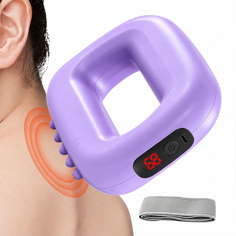 Electric Fascia Ring Massager Heat 3 Modes 5 Levels Rechargeable USB-C Purple — image 11