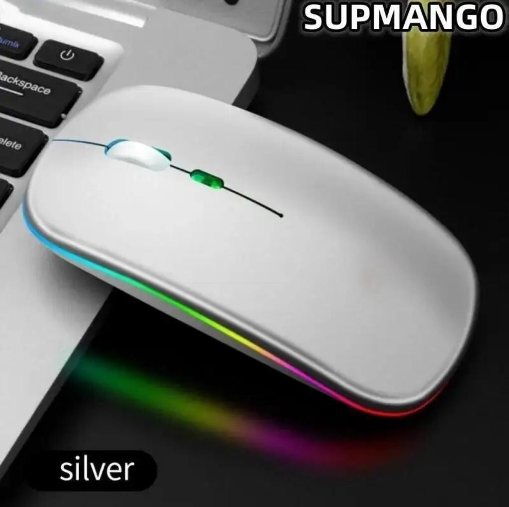 New Slim Silent Rechargeable Wireless Mouse RGB LED USB Mice MacBook Laptop PC