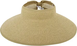 Summer foldable empty top hat - A Beige Yellow