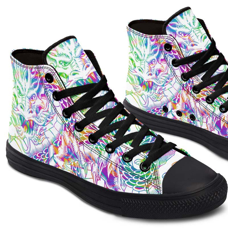 Printed Couple High-top Canvas Shoes
